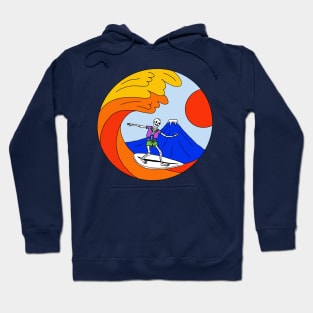 Skeleton Rides The Great Heatwave - survive the global warming Hoodie